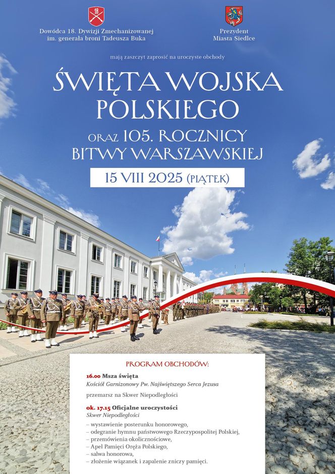Przed nami miejskie obchody Święta Wojska Polskiego w Siedlcach. Sprawdź program!