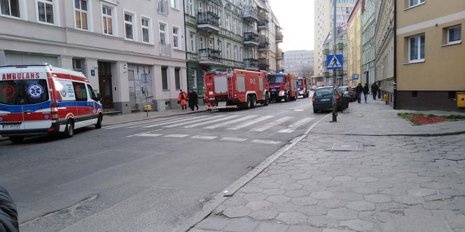 Pożar kamienicy przy ul. Emilii Plater w Szczecinie