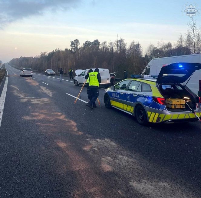 Wypadek na autostradzie A4 w Pławniowicach