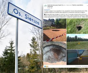 Na kortach tenisowych zapadła się ziemia. Tuż obok ćwiczyły dzieci
