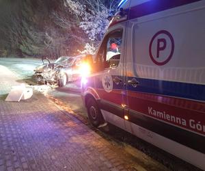 Fatalny wypadek koło Kamiennej Góry. Kierowca osobówki uderzył w trzy drzewa, oszukał przeznaczenie
