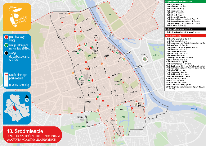 Stacje ładowania pojazdów elektrycznych w Warszawie: Śródmieście