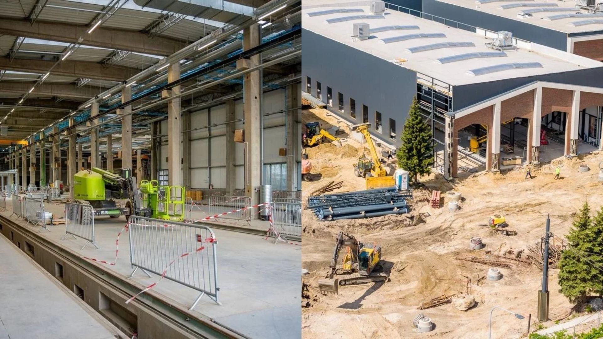 Dawna zajezdnia Helenówek w Łodzi w trakcie przebudowy