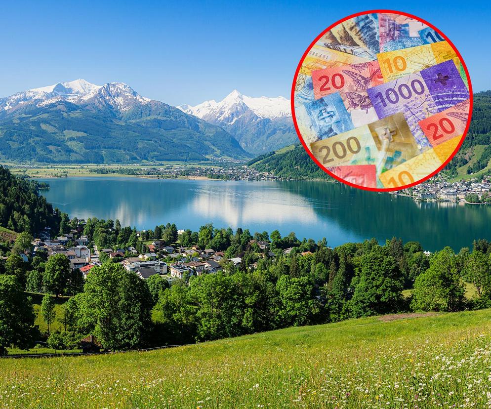 szwajcarski widoczek, miasto + franki szwajcarskie 