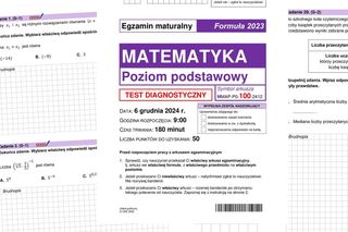 Matura próbna 2025: matematyka. Zad. 15 D, zad. 16. C.