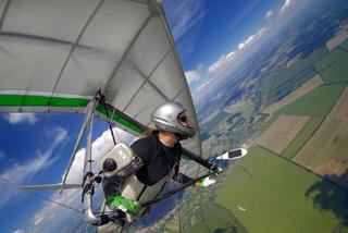 paralotnia, mężczyzna, hobby, selfiestick, kamera