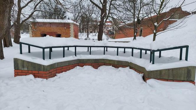 Zamojski Park pod śniegiem