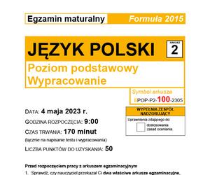 Matura z języka polskiego 2023 - stara formuła (WYPRACOWANIE)