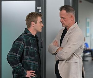 Pierwsza miłość, odcinek 4040: Biały (Igor Paszczyk), ojciec (Dawid Zawadzki) Mileny/Angeliki (Patrycja Franczak)