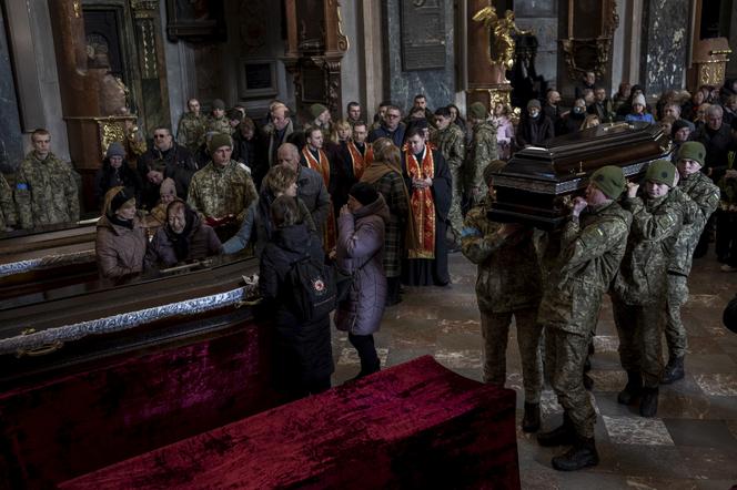 Pogrzeb ukraińskich żołnierzy we Lwowie