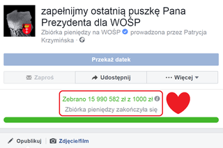 To był szalony wieczór! Internauci zebrali na WOŚP prawie 16 milionów złotych [WIDEO]