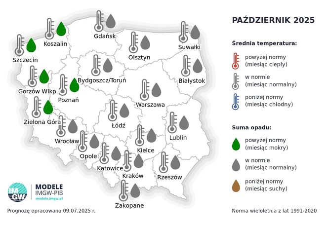 Pogoda długoterminowa IMGW na jesień 2025