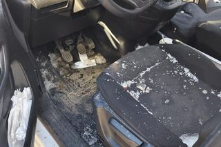 Koszmarny wypadek na trasie Białystok - Grajewo. Bryła lodu przebiła szybę