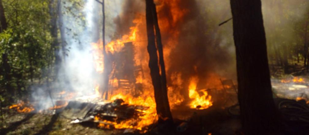 Pożar koczowiska na Piątkowie