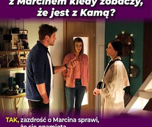 M jaki miłość. Marcin (Mikołaj Roznerski), Iza (Adriana Kalska), Kama (Michalina Sosna)