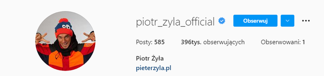 Piotr Żyła na Instagramie