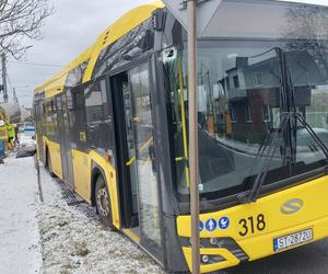 Wypadek autobusu. Staranował przystanek