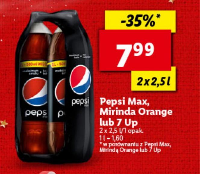 Pepsi Max , Mirinda Orange lub 7 Up - 7,99 zł/ 2x2,5 l  