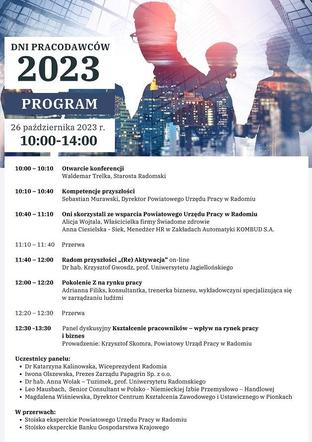 Program konferencji Kompetencje przyszłości - pracownik przyszłości 