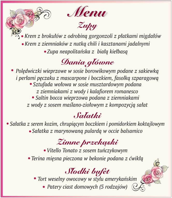 Lewandowski menu