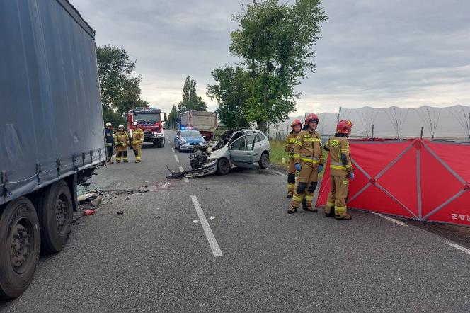 Renault rozbiło się o tył tira! 43-latek zginął w makabrycznym wypadku na trasie Płońsk-Nowy Dwór Mazowiecki [ZDJĘCIA]