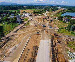 Plac budowy S1 Oświęcim - Dankowice w sierpniu 2024