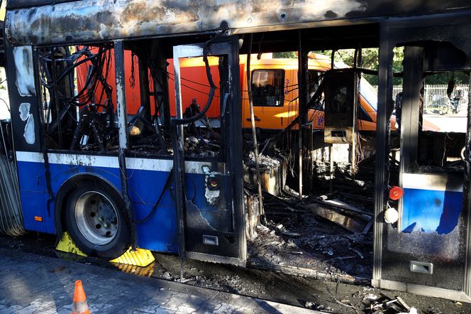 Pożar autobusu MPK w Krakowie