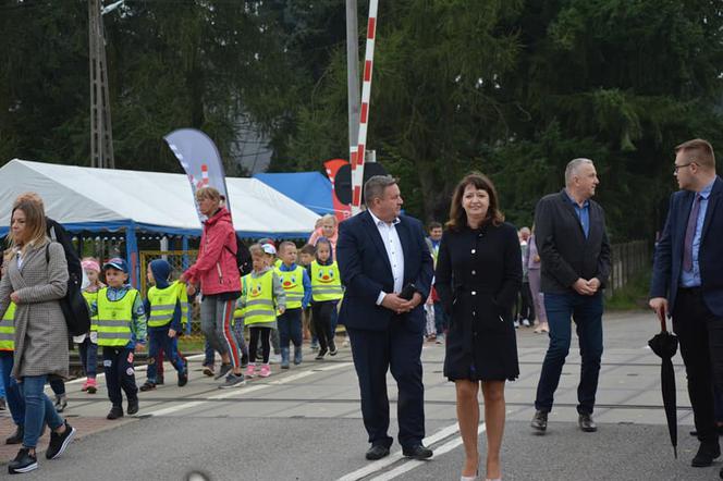 Akcja profilaktyczna "Bezpieczny przejazd" w Koszewnicy w gminie Kotuń w 2021 roku