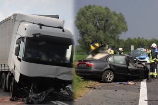 Tragiczny wypadek na obwodnicy Krzepic. Czołowo zderzył się z ciężarówką. Kierowca nie miał szans