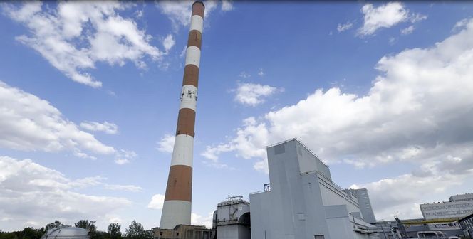 Komin ciepłowni w Kawęczynie