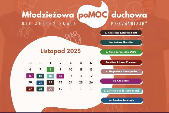 Dyżury w Centrum Duszpasterstwa Młodzieży w Lublinie - plan spotkań