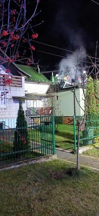 Pożar poddasza w miejscowości Marcinków 27.10.2022