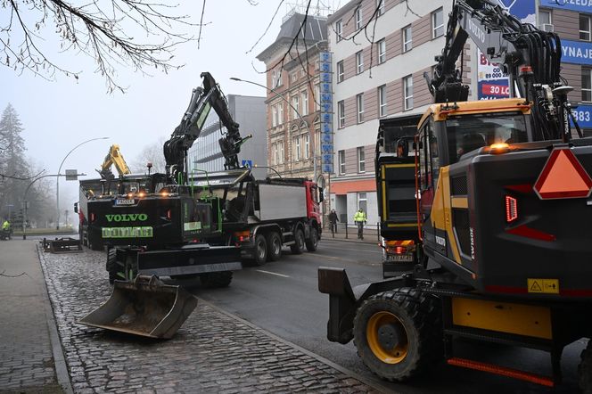 Ulica Zwycięstwa w Koszalinie zamknięta