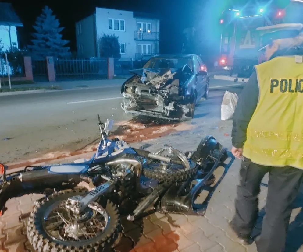 Pijany kierowca zderzył się z motocyklistą
