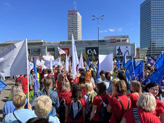 Marsz budżetówki w Warszawie