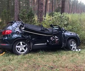 Drzewo spadło na volkswagena. Turysta z Krakowa utknął w aucie