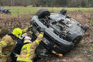 Dachowanie audi pod Mordami