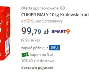 Brakuje cukru w sklepach. Polacy kupują go na Allegro