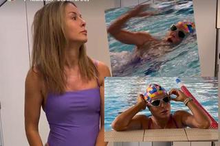 Małgorzata Rozenek pręży 45-letnie ciało na basenie. Figura jak u nastolatki, gumowy czepek i okulary spawacza