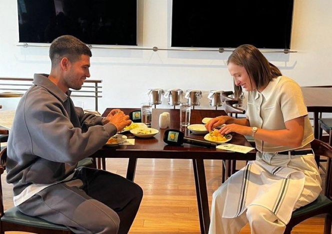 Iga Świątek i Carlos Alcaraz na lunchu w Indian Wells