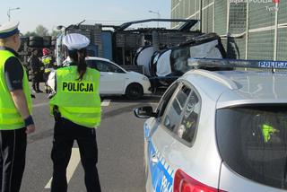 Wypadek lawety na DK1 w Tychach