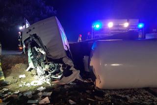 Wypadek dwóch ciężarówek koło Rzepina