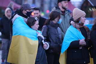 Wojna na Ukrainie. Putin k...o! Putin w.....j! Protest na katowickim Rynku