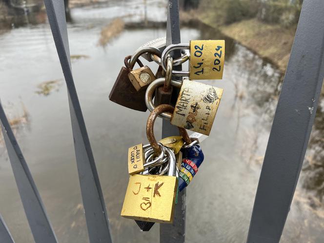 Kłódki zakochanych na Moście Jordana w Poznaniu