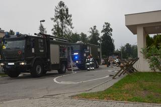 Pożar na lotnisku w Balicach pod Krakowem