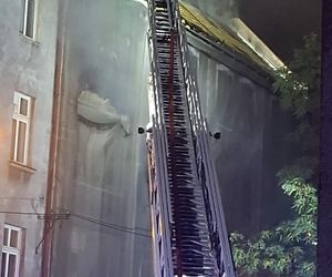Pożar kamienicy w centrum Katowic