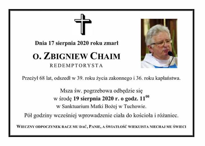 Nie żyje o. Zbigniew Chaim spod Tuchowa. Miał krętą drogę do kapłaństwa. Kiedy pogrzeb?