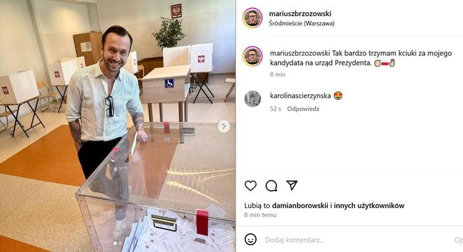 Wybory Prezydenckie 2025: Jak głosują gwiazdy? Mariusz Brzozowski