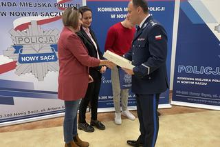 Komendant Policji w Nowym Saczu podziękował uczniom ZS nr 1 