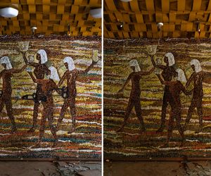 Mozaika w Kiekrzu przed i po